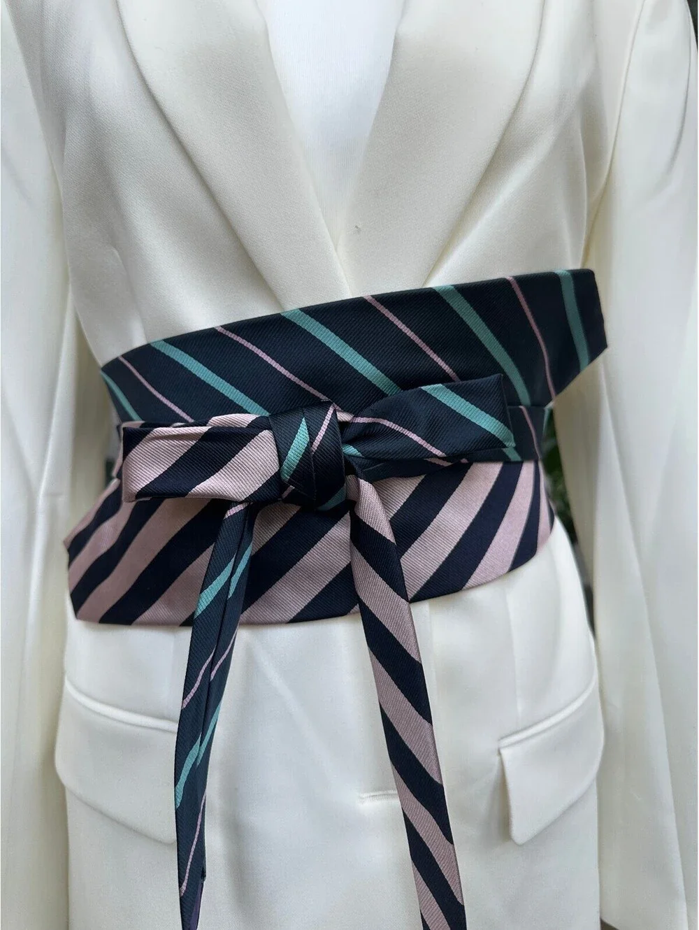 Upcycled Silk Obi Belt | Corset Wrap Style | OOAK | OS